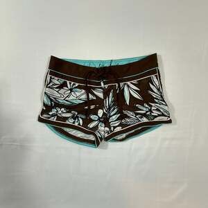 Body Glove Y2K Brown and Turquoise Floral Board Shorts Women's Size 9